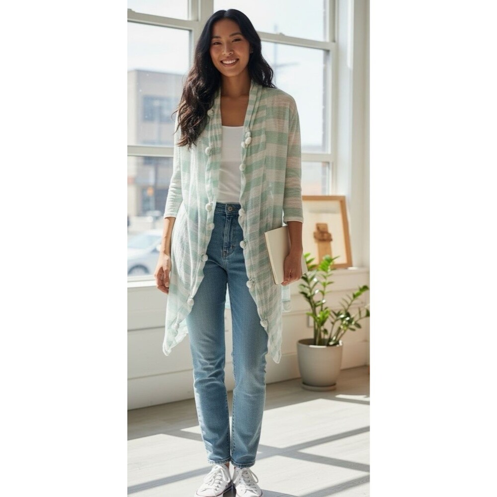 Bella Bird Lot of 2 NEW striped pastel lightweight open hobo cardigans XXL